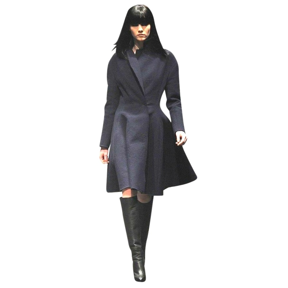 Lanvin by Alber Elbaz Blue A-line Wool Blend Coat US 8/FR 40 New with Tag